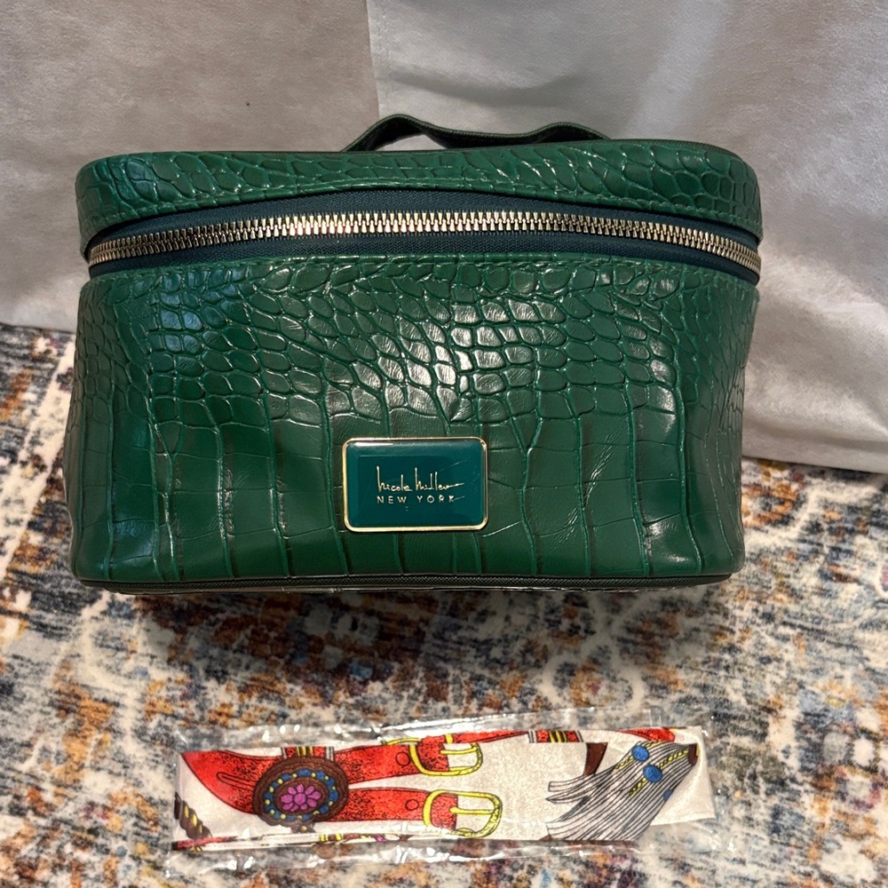Nicole Miller cosmetic /travel case and unbranded twilly